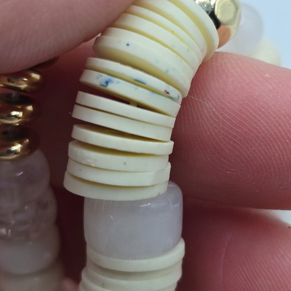 Time and Tru Multistrand Necklace White Beaded Gold Tone Coastal Beach Jewelry - Picture 6 of 8